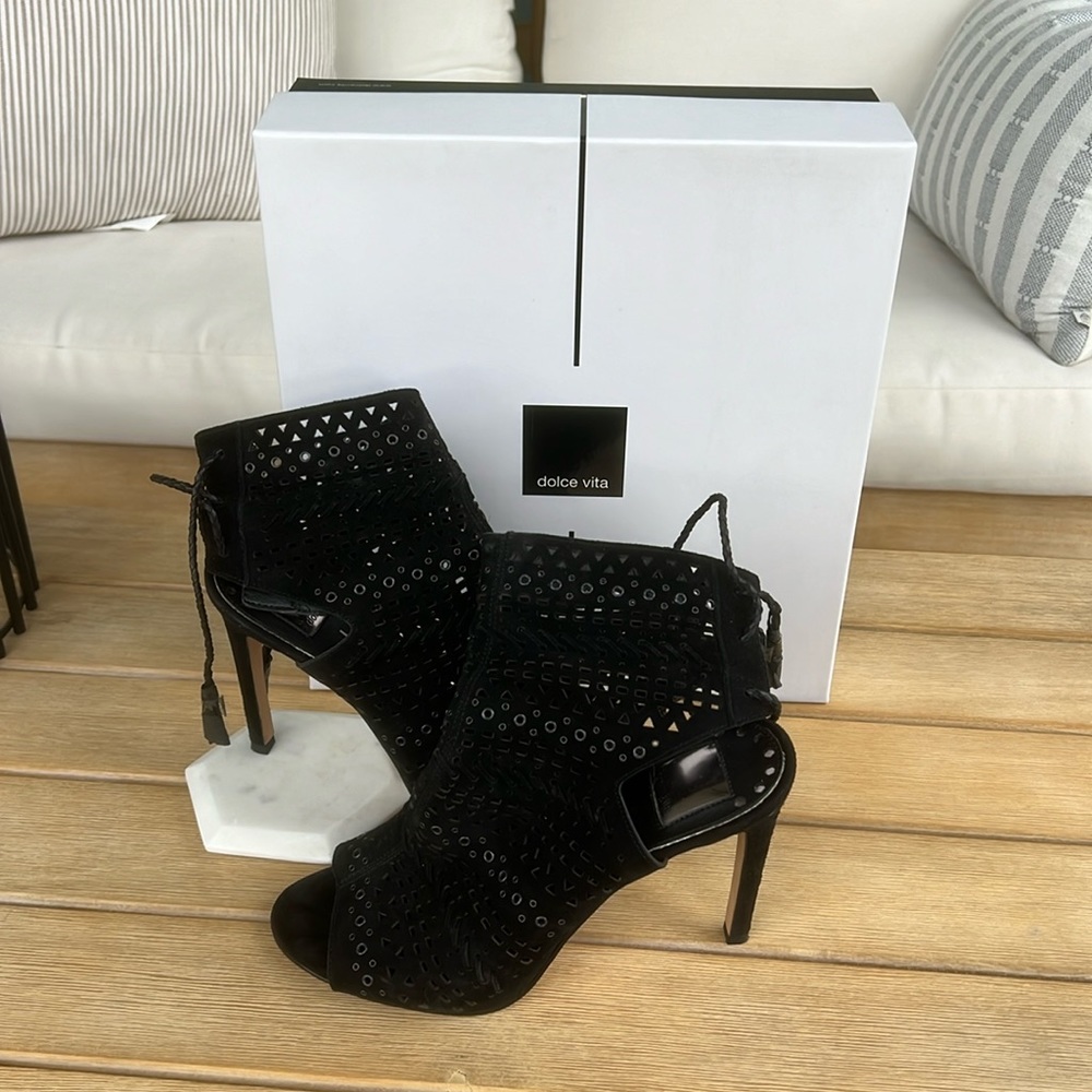 Dolce vita suede heel bootie